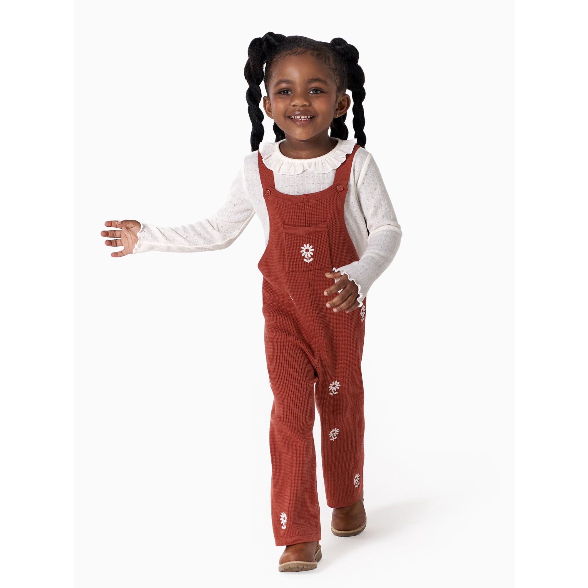 Modern Moments By Gerber Baby and Toddler Girl Casual Ruffle Top & Overall Set, 2-Piece, 12M -5T | Walmart (US)