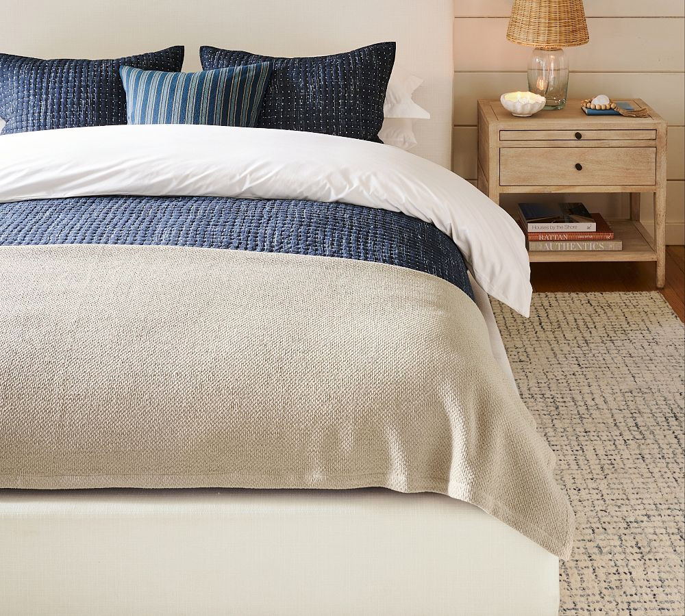 Washed Cotton Basket Weave Blanket | Pottery Barn (US)