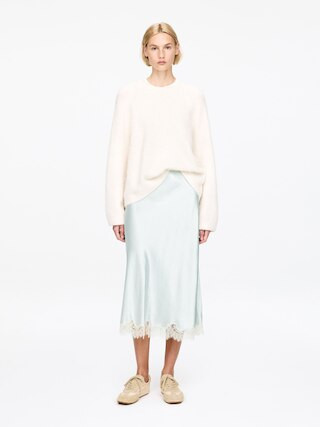 Lace-Detail Satin Skirt | Arket UK