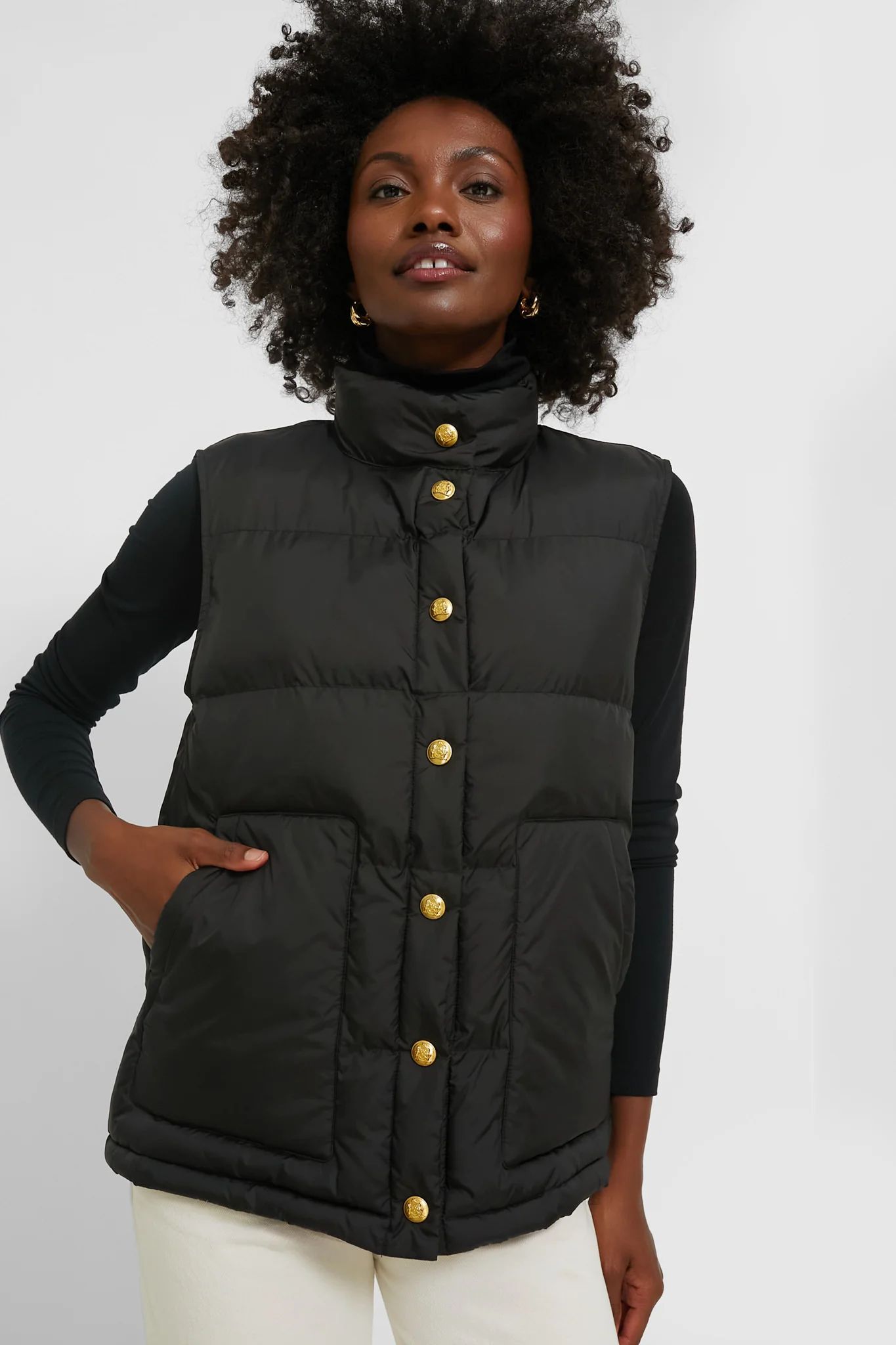 Black Inez Puffer Vest | Tuckernuck (US)