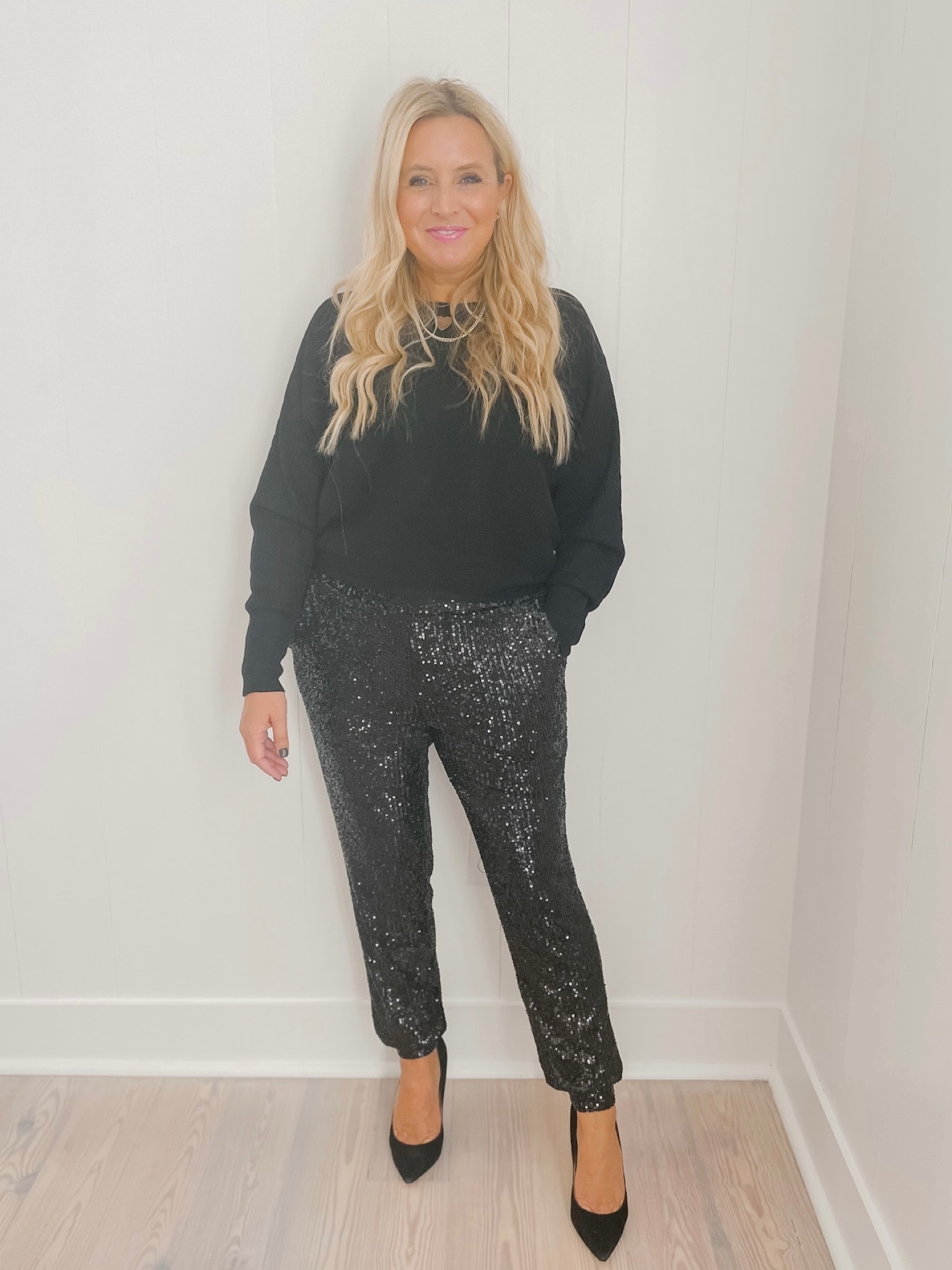Loving these sequin joggers for the fall and holidays. So fun to dress up or dress down. Almost sold out so linking up some other pants options too  

#LTKstyletip #LTKunder50 #LTKHoliday