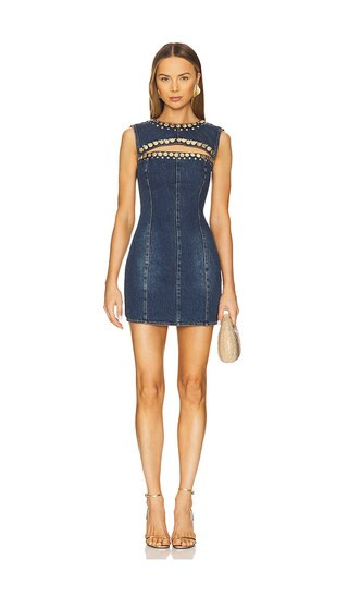 Crystal Cut Out Mini Dress in Dark Blue | Revolve Clothing (Global)