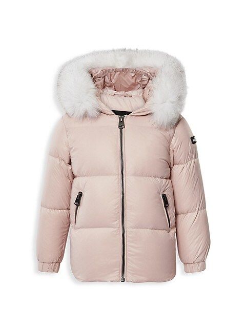 Baby Girl's Morgan Lustrous Fox Fur-Hood Down Parka | Saks Fifth Avenue