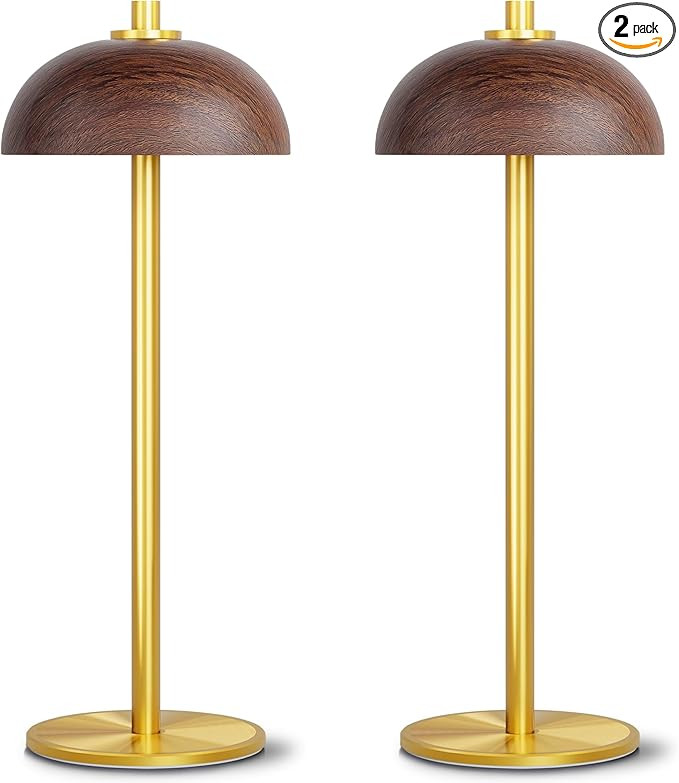 2 Pack Cordless Table Lamp, 5000mAh Portable Rechargeable Table Lamp, 3 Color Stepless Dimming Ta... | Amazon (US)