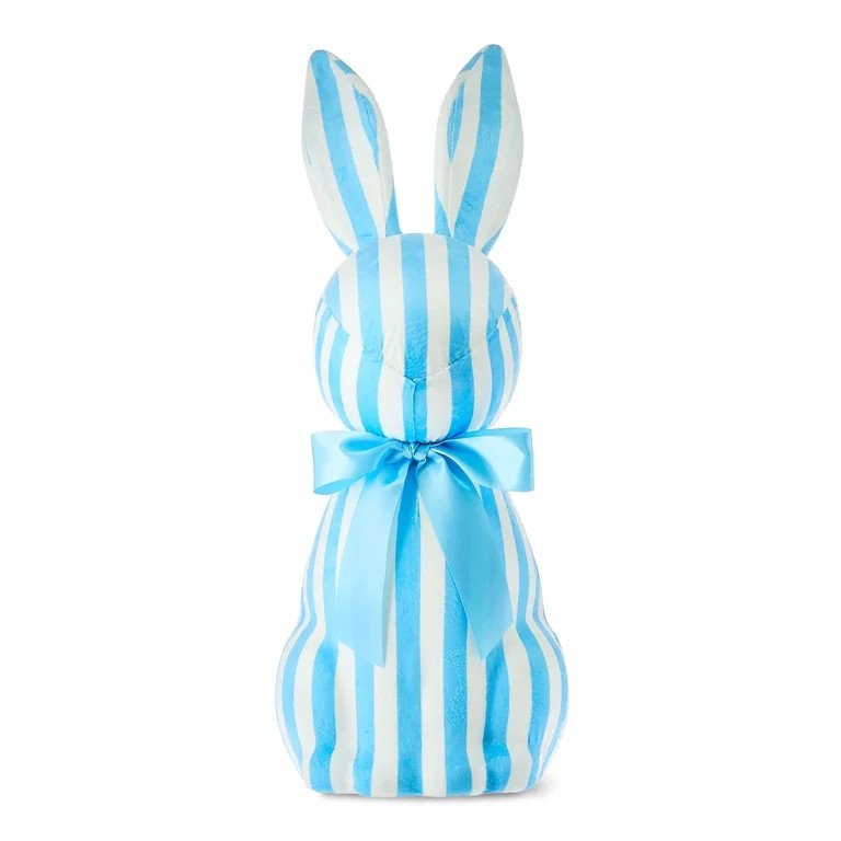 Jumbo Striped Bunny Tabletop Decoration, Blue and White, 27", Easter by Way To Celebrate | Walmart (US)