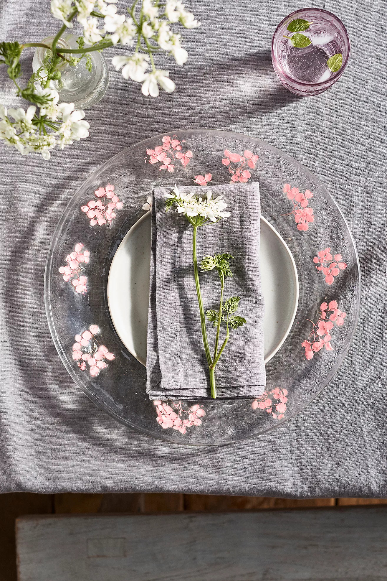 Pressed Floral Glass Charger | Anthropologie (US)