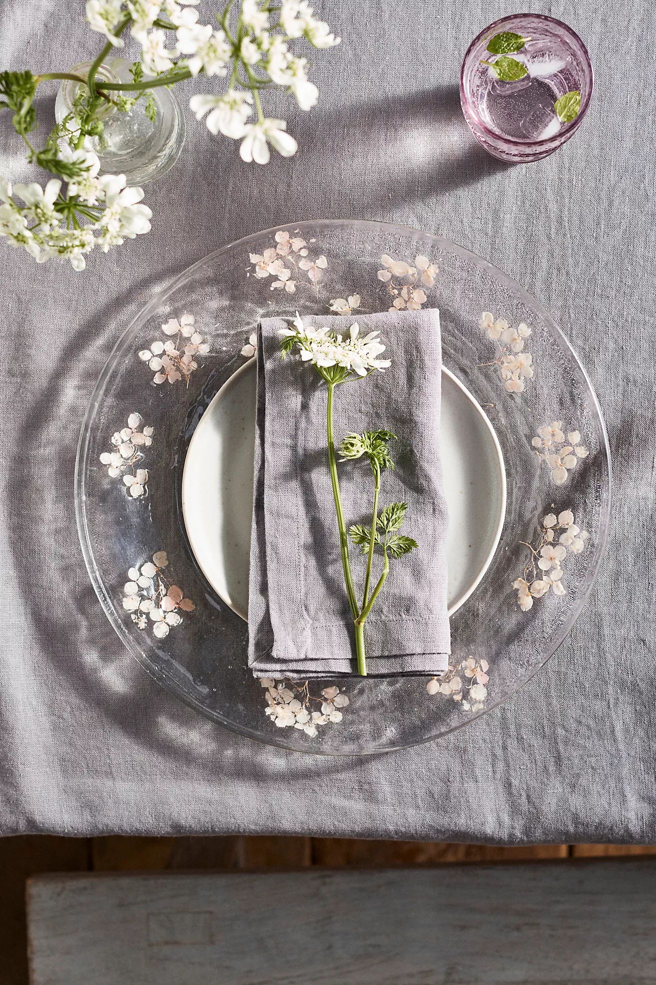 Pressed Floral Glass Charger | Anthropologie (US)