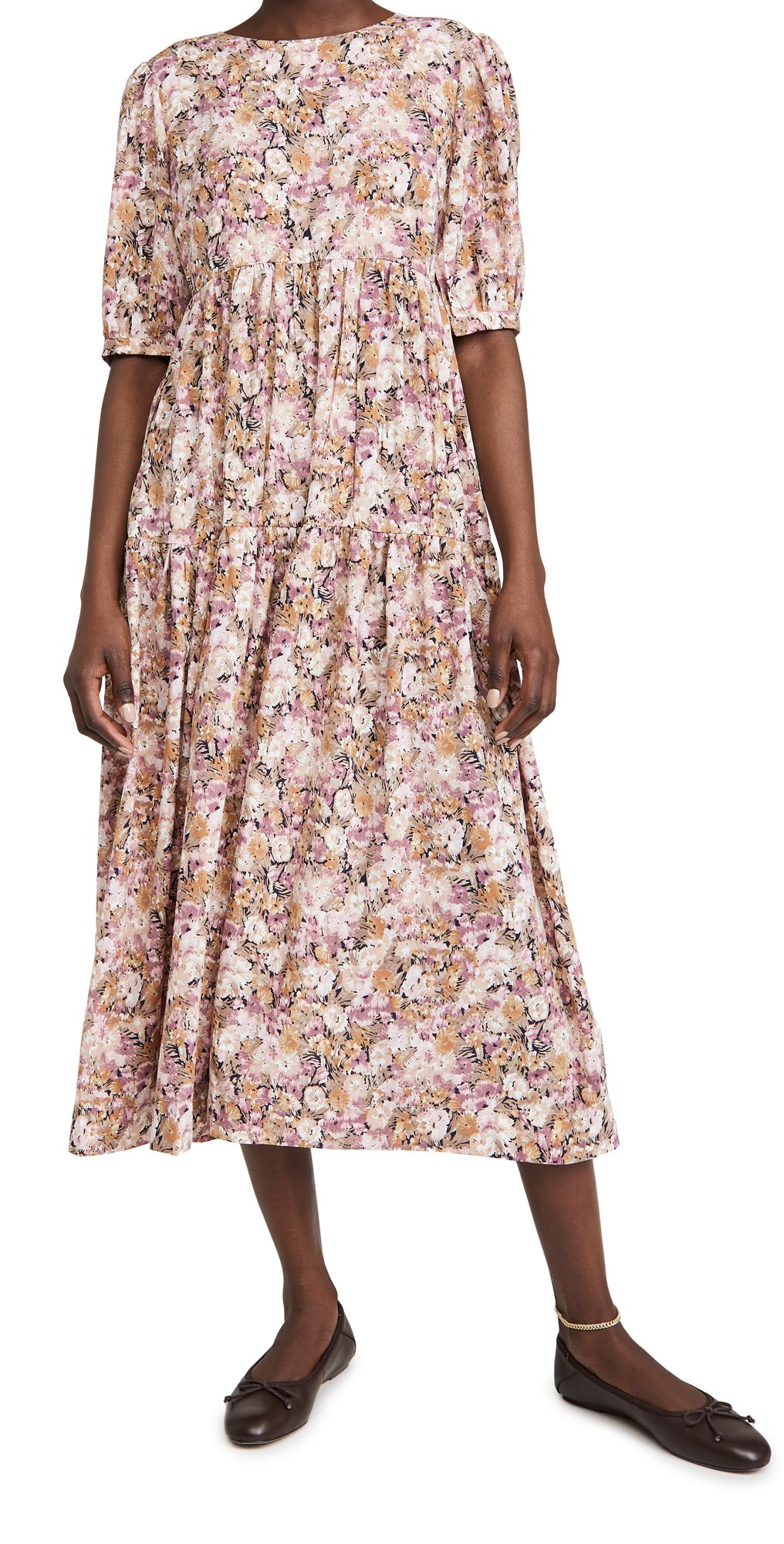 En Saison Floral Tiered Midi Dress | Shopbop