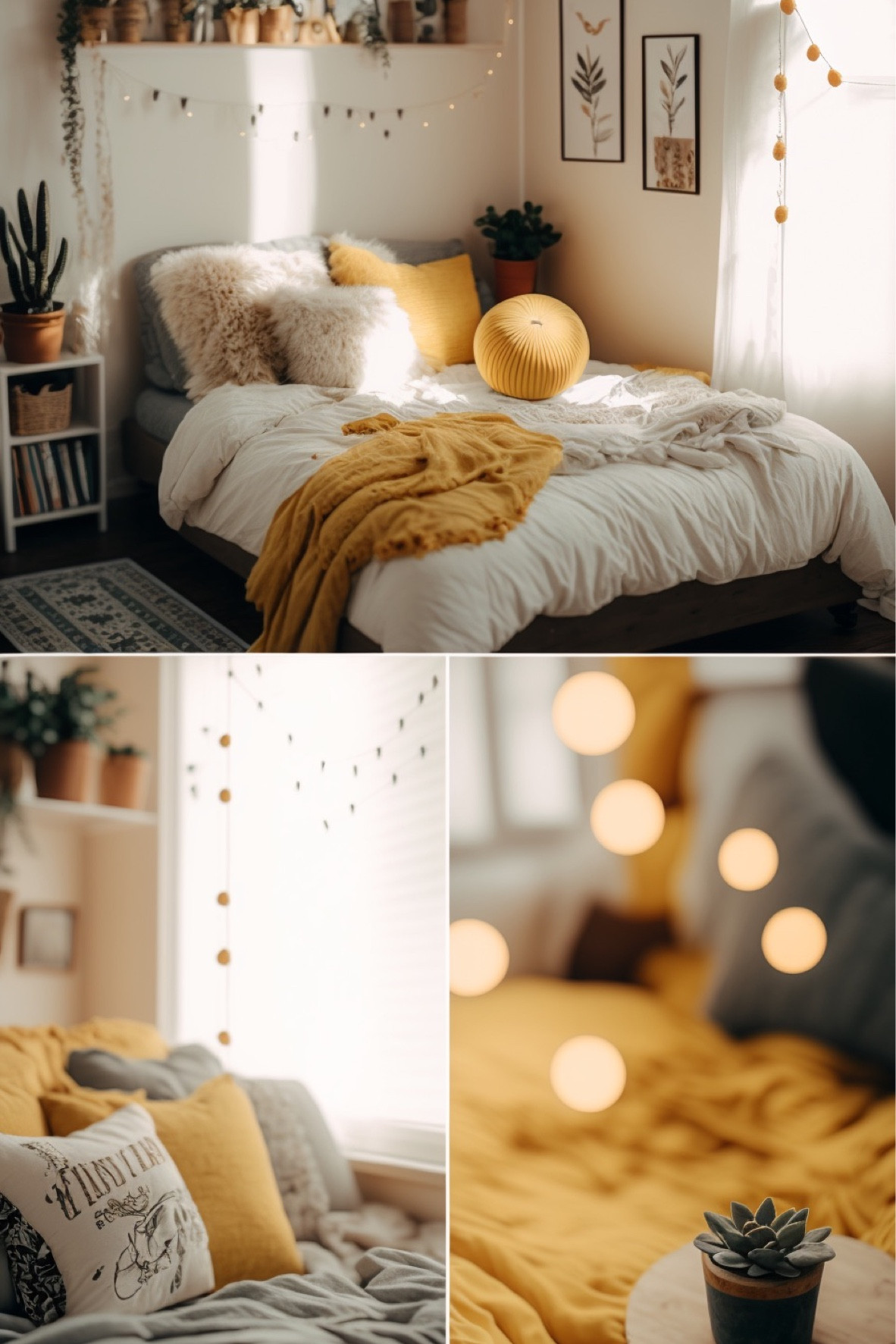Creating all of these boho bedrooms got me thinking about what my dream dorm room would’ve looked like in college. These vibrant yellow tones infuse life and positivity, creating a welcoming atmosphere for study and relaxation. This would‘ve been my dream home away from home. 🛏️🌞

#dormdecor #bohobedroom #bohodorm #dormroom #yellowandgray #collegeroom

#LTKhome #LTKfindsunder100
