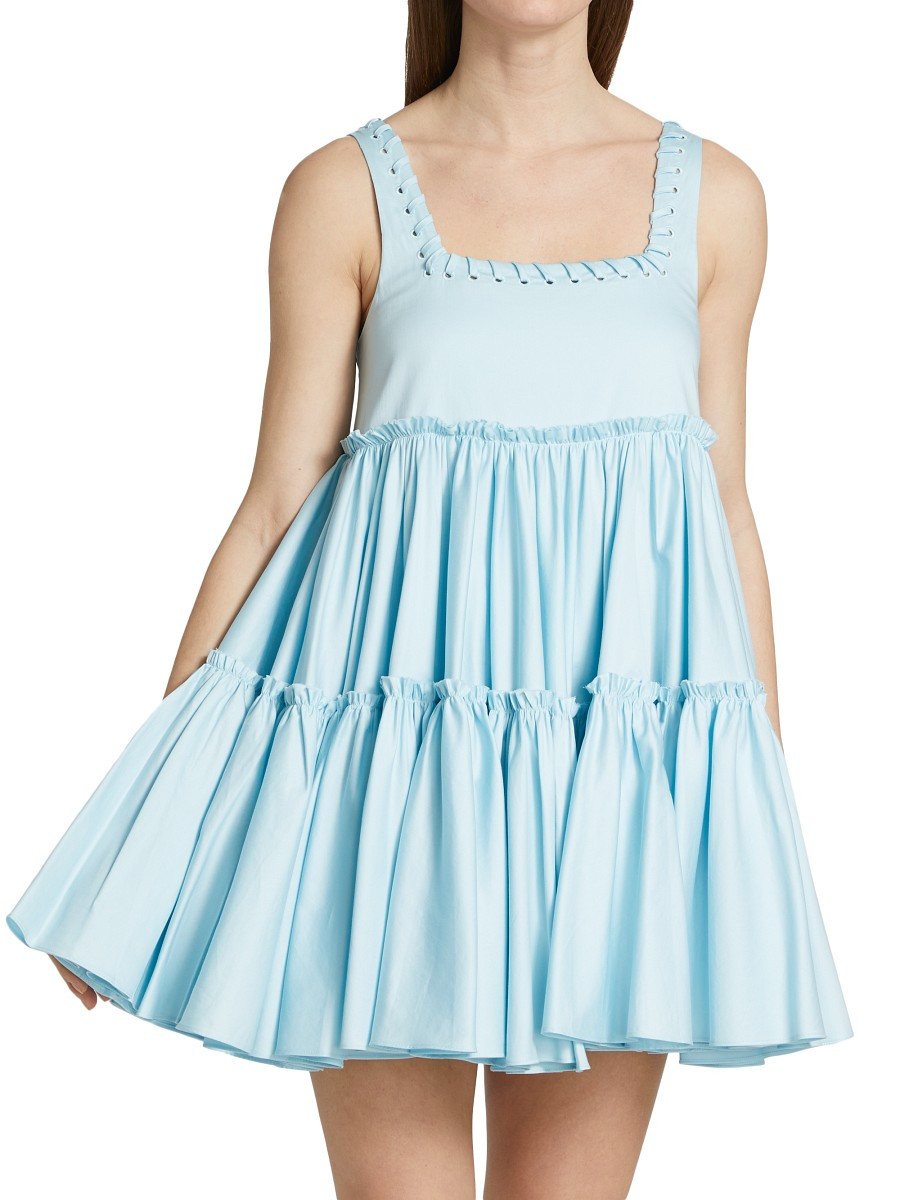 Aje Hushed Laced Sleevless Mini Dress - Pale Blue - Size 10 | Saks Fifth Avenue OFF 5TH
