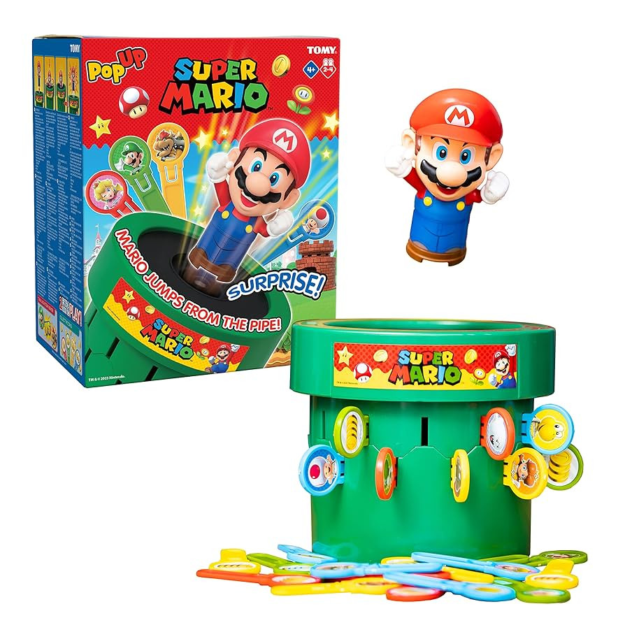 TOMY Pop Up Super Mario Board Game - Family and Preschool Kids Games for Family Game Night - Kids... | Amazon (US)