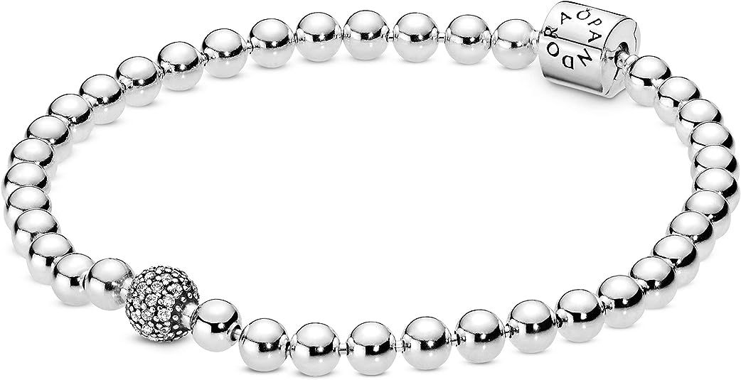 Pandora Jewelry Beads and Pave Cubic Zirconia Bracelet in Sterling Silver | Amazon (US)