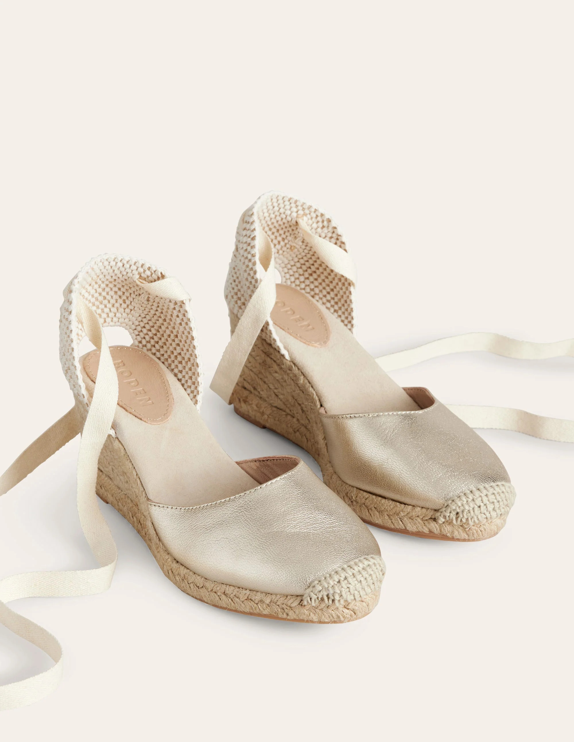 Cassie Espadrille Wedge-Gold | Boden UK