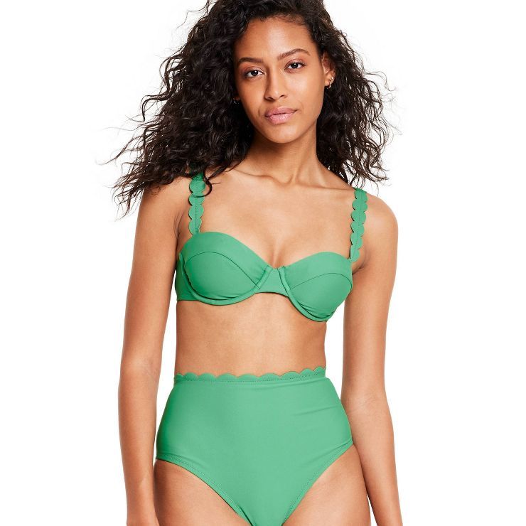 Women's Scallop Edge Underwire Bikini Top - RHODE x Target Green | Target