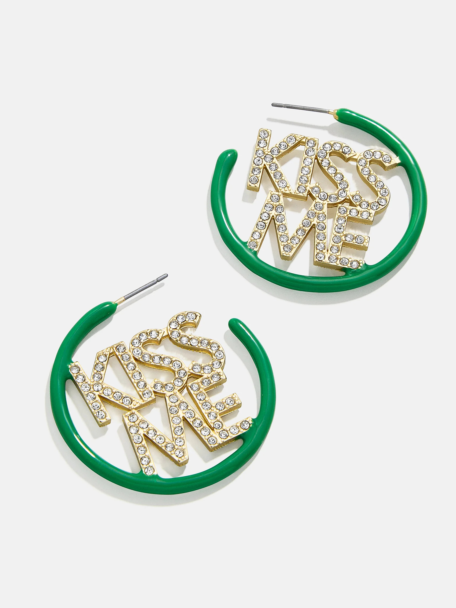 Kiss Me I'm Irish Earrings - Green/Gold | BaubleBar (US)