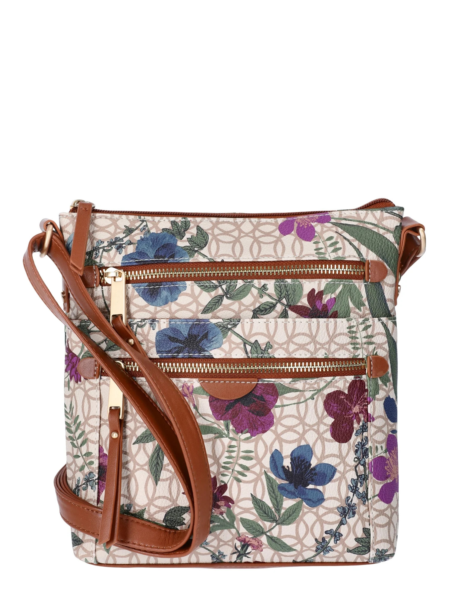 Time and Tru Women’s Norah Crossbody Handbag, Floral Print - Walmart.com | Walmart (US)
