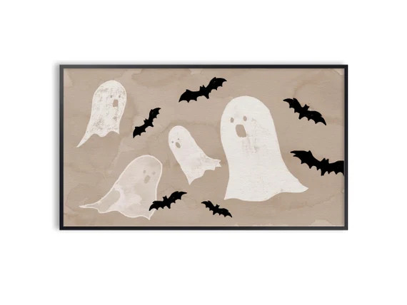 Frame TV Art Halloween Ghost and Bats, Samsung Frame TV Art | Etsy (US)