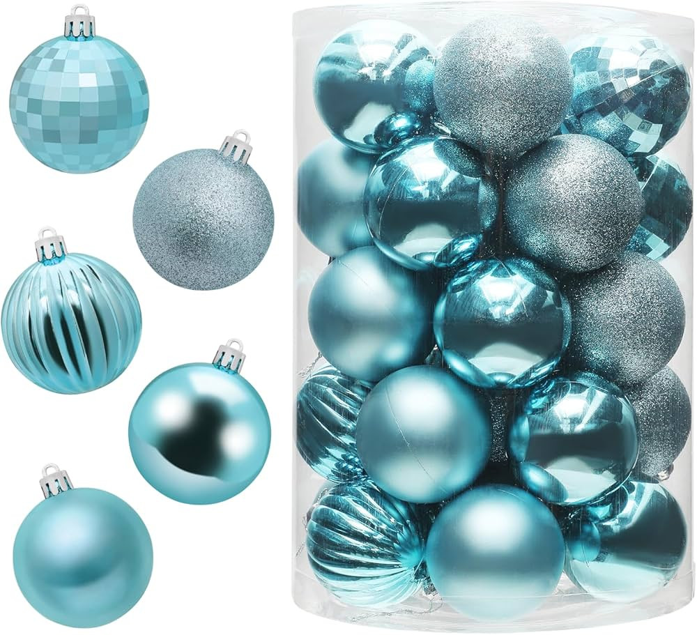 Amazon.com: Magshion 34ct Christmas Balls Tree Ornaments, 5 Styles Plastic Shatterproof Christmas... | Amazon (US)