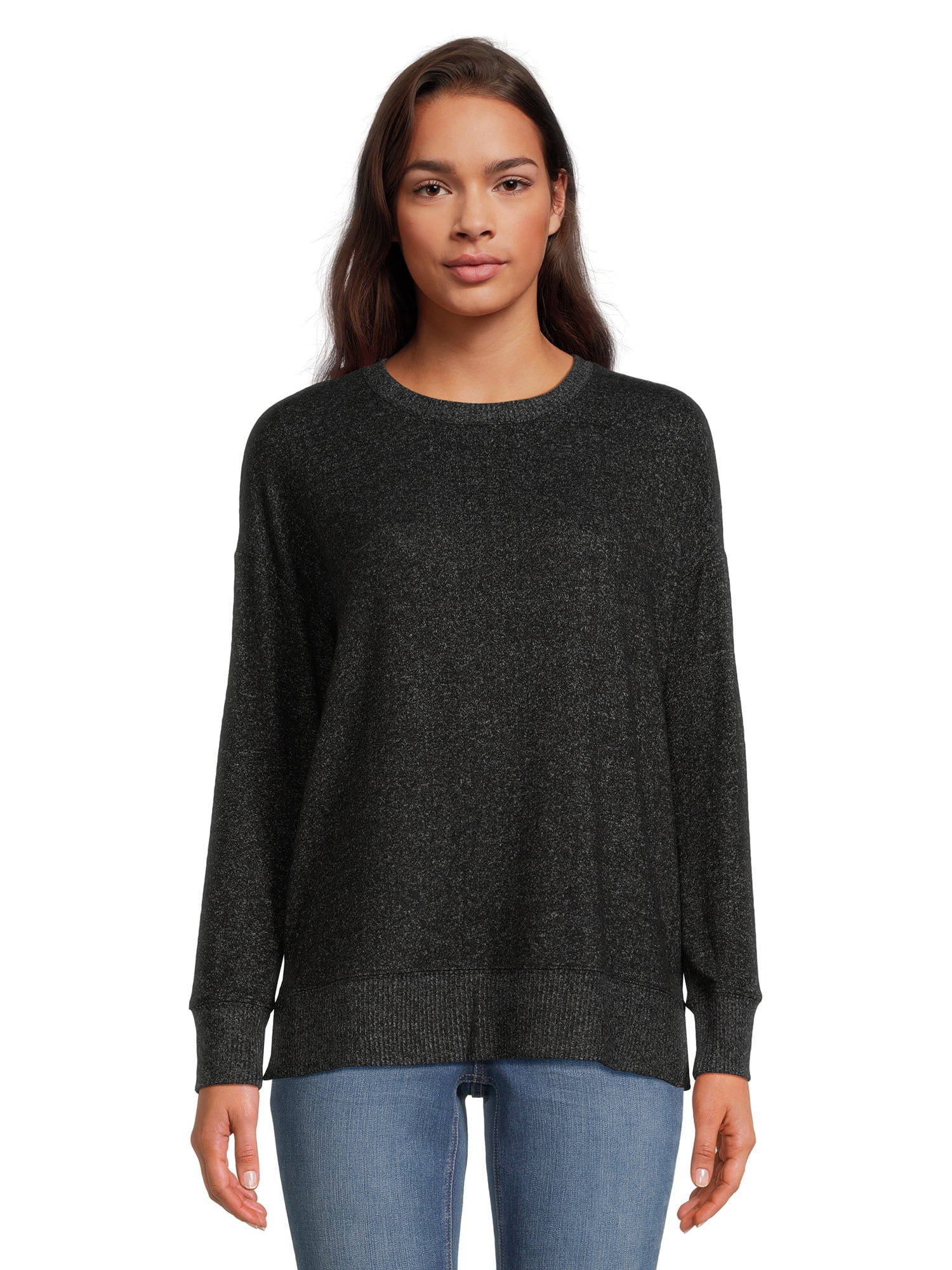 Time and Tru Women's Soft Hacci Knit Pullover, Sizes XS-XXXL | Walmart (US)