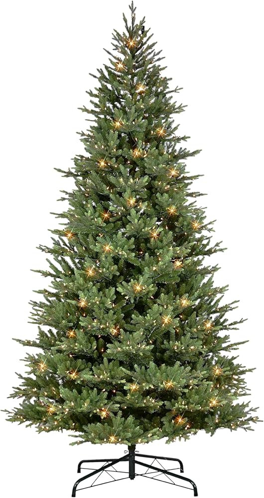 Puleo International 9 Foot Pre-Lit Balsam Fir Artificial Christmas Tree with 1000 Clear Lights, G... | Amazon (US)