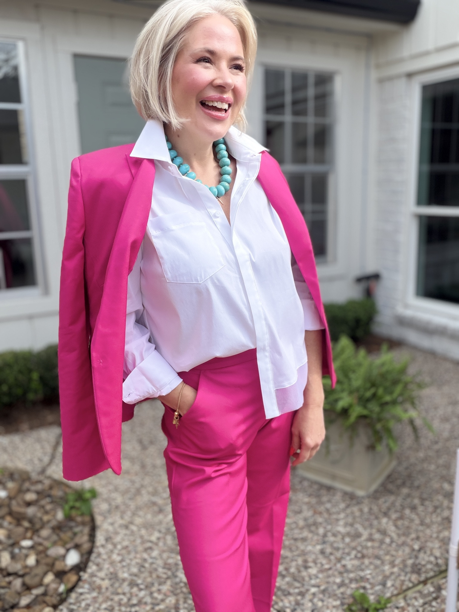 Jacket is a medium, and fits true to size
Blouse is from Chico's and is a size 0 in Chico sizing.
Pants run small and high waisted. I'm in a size 4, and I need to size up.

women’s fashion, summer fashion, spring fashion, outfit inspo, everyday style, trendy outfits, vacation outfits 

#LTKOver40 #LTKootd #LTKSeasonal