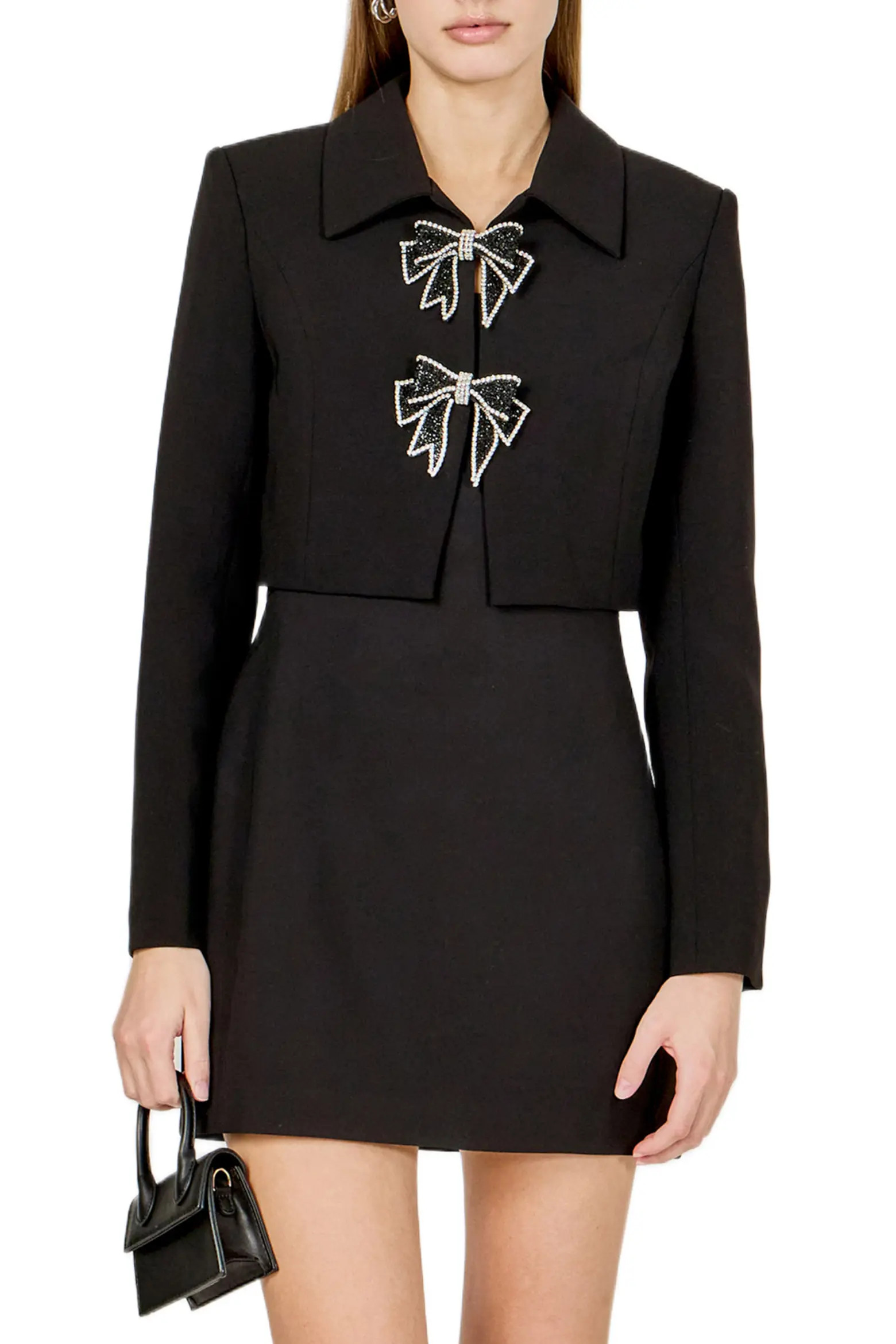 Endless Rose Rhinestone Bow Detail Crop Jacket (Women) | Nordstrom | Nordstrom