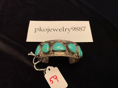 Vintage Native American Turquoise .925 Silver Bracelet Cuff   | eBay | eBay US