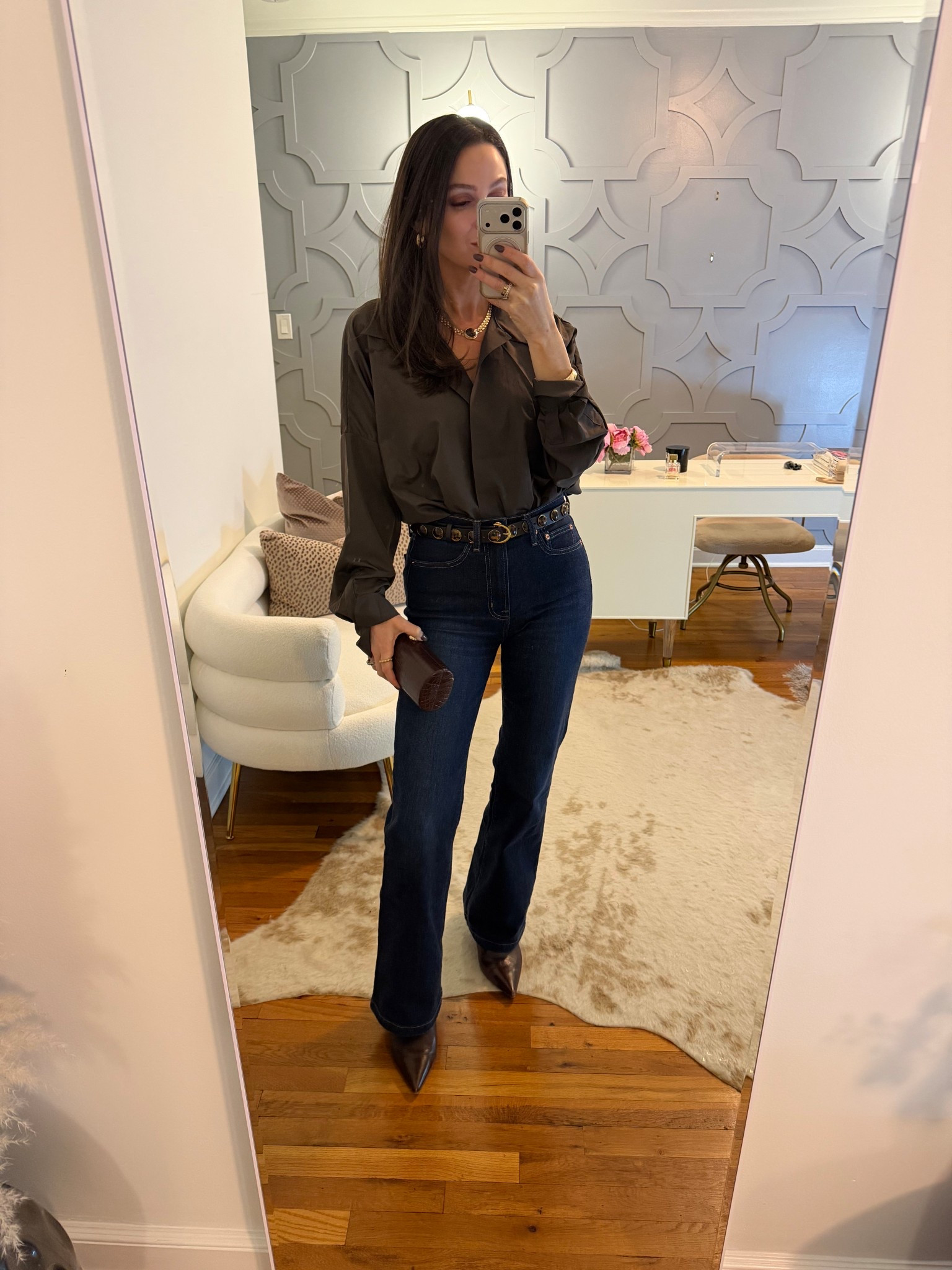 Date night outfit! Love this bodysuit!!! So leightweight you can wear it year round. True to size. Jeans true to size. Booties size up a size. 

#LTKootd
