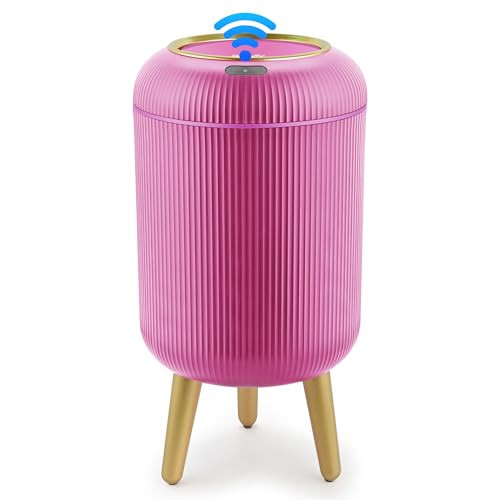 Pukomc Smart Sensor Wastebasket, Convenient and Hygienic Easy to Use, Technology Sensor Waterproof Wastebasket Plastic Trash can for Kitchen, Bathroom, Bedroom, Living Room, Office and Outdoor Pink | Amazon (US)