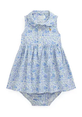 Ralph Lauren Childrenswear Baby Girls Floral Oxford Shirtdress & Bloomer | Belk