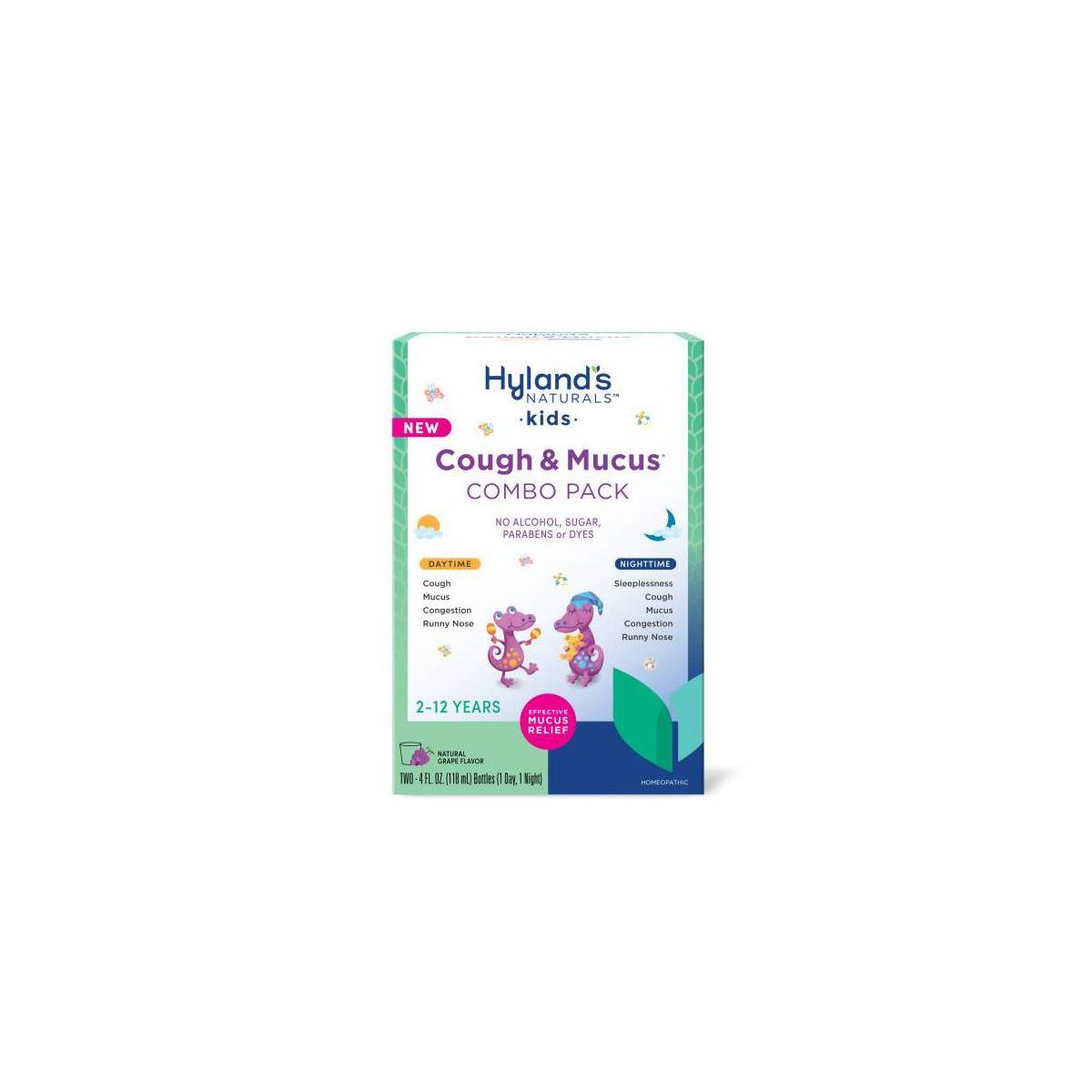 Hyland's Naturals Kids' Cough & Mucus Combo Pack Syrup - Grape - 8 fl oz | Target