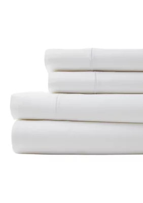 Waterford Living 500 Thread Count Cotton Sheet Set, White, Queen | Belk
