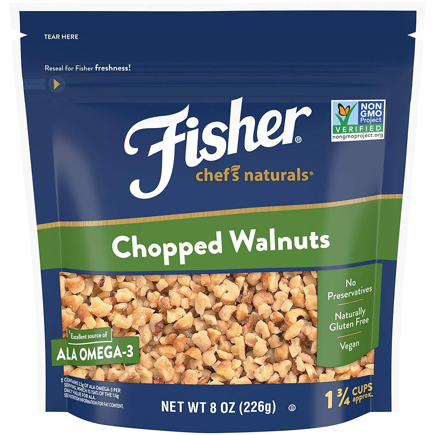 Fisher Chef's Naturals Chopped Walnuts, 8 oz | Walmart (US)