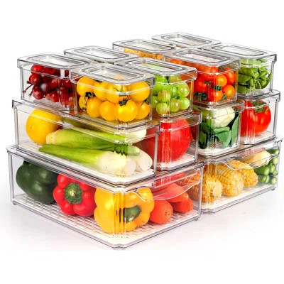 14-pack Clear Fridge Organizer Bins With Lids | Wayfair North America