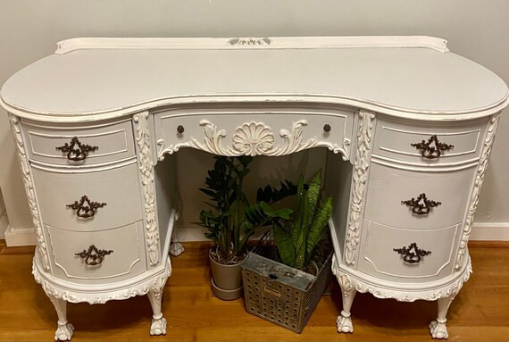 Vintage Curved Desk or Dressing Table. Please Note: Shipping | Etsy | Etsy (US)
