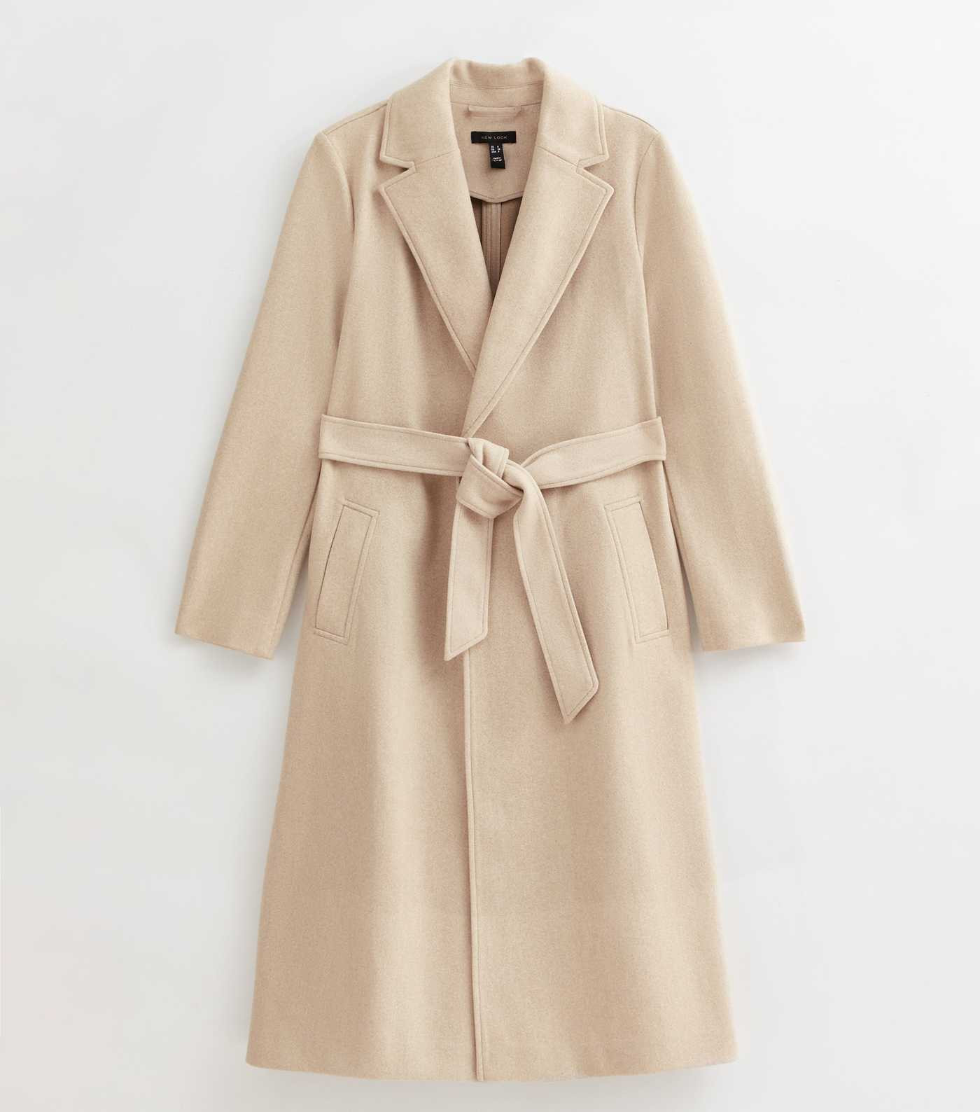 Cream Unlined Longline Belted Coat | New Look | New Look (UK)