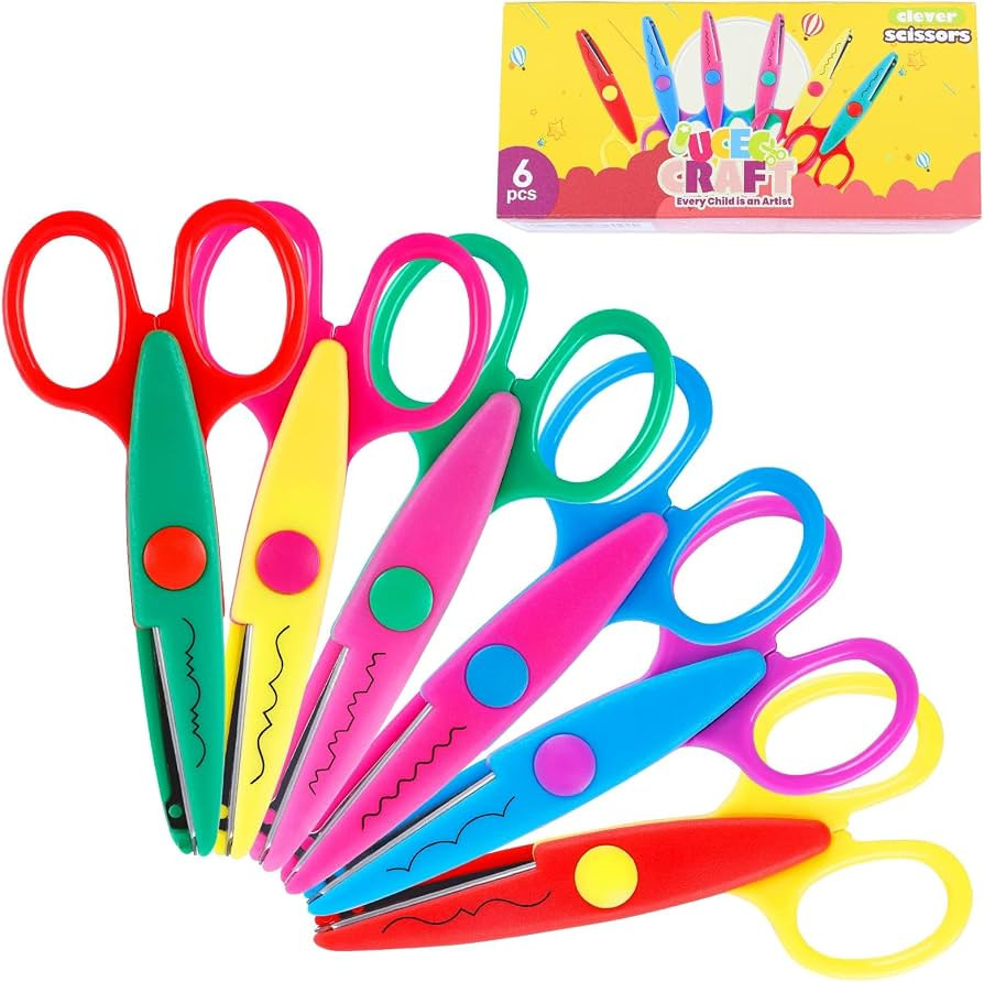 UCEC Craft Scissors - Decorative Edge, 6 Pack, Rainbow Color, Zig Zag Pattern, Scrapbooking & Fan... | Amazon (US)