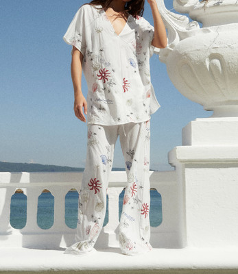 Zara White Embroidered Oversize Top  & Trousers Co Ord Set Size S Holiday Boho  | eBay | eBay UK