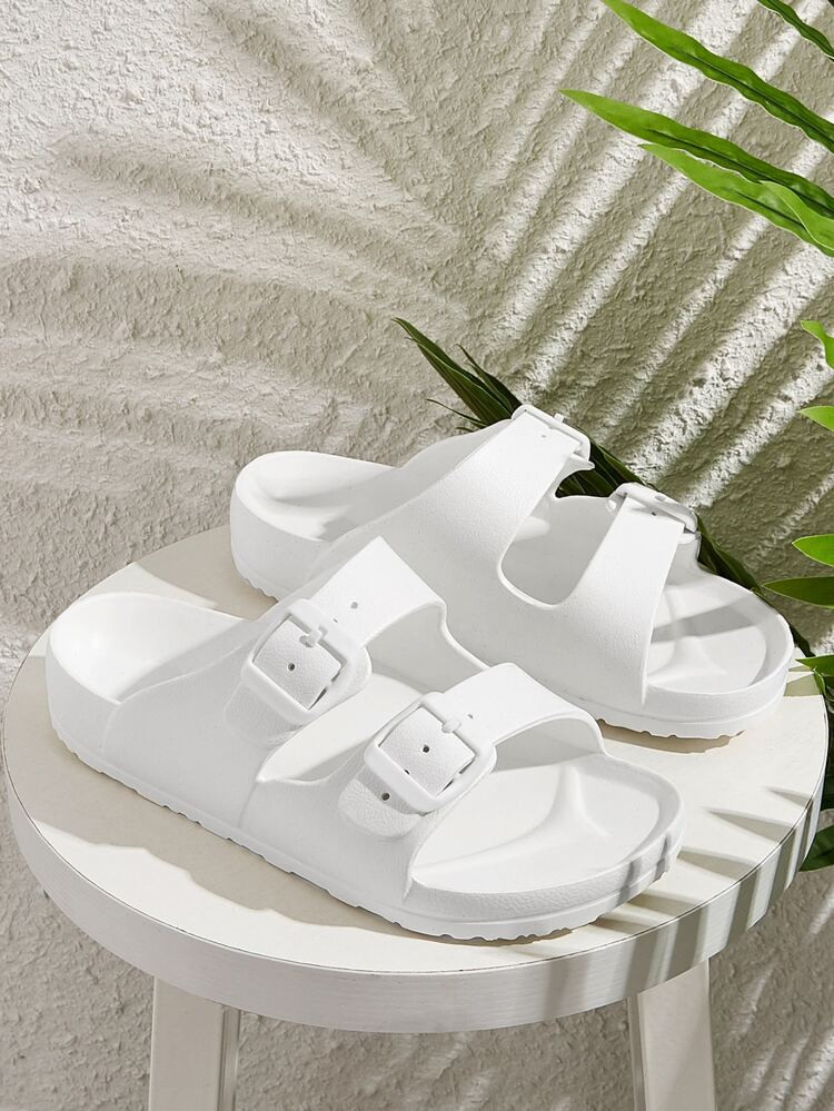 Buckle Strap Cut-out Sliders | SHEIN