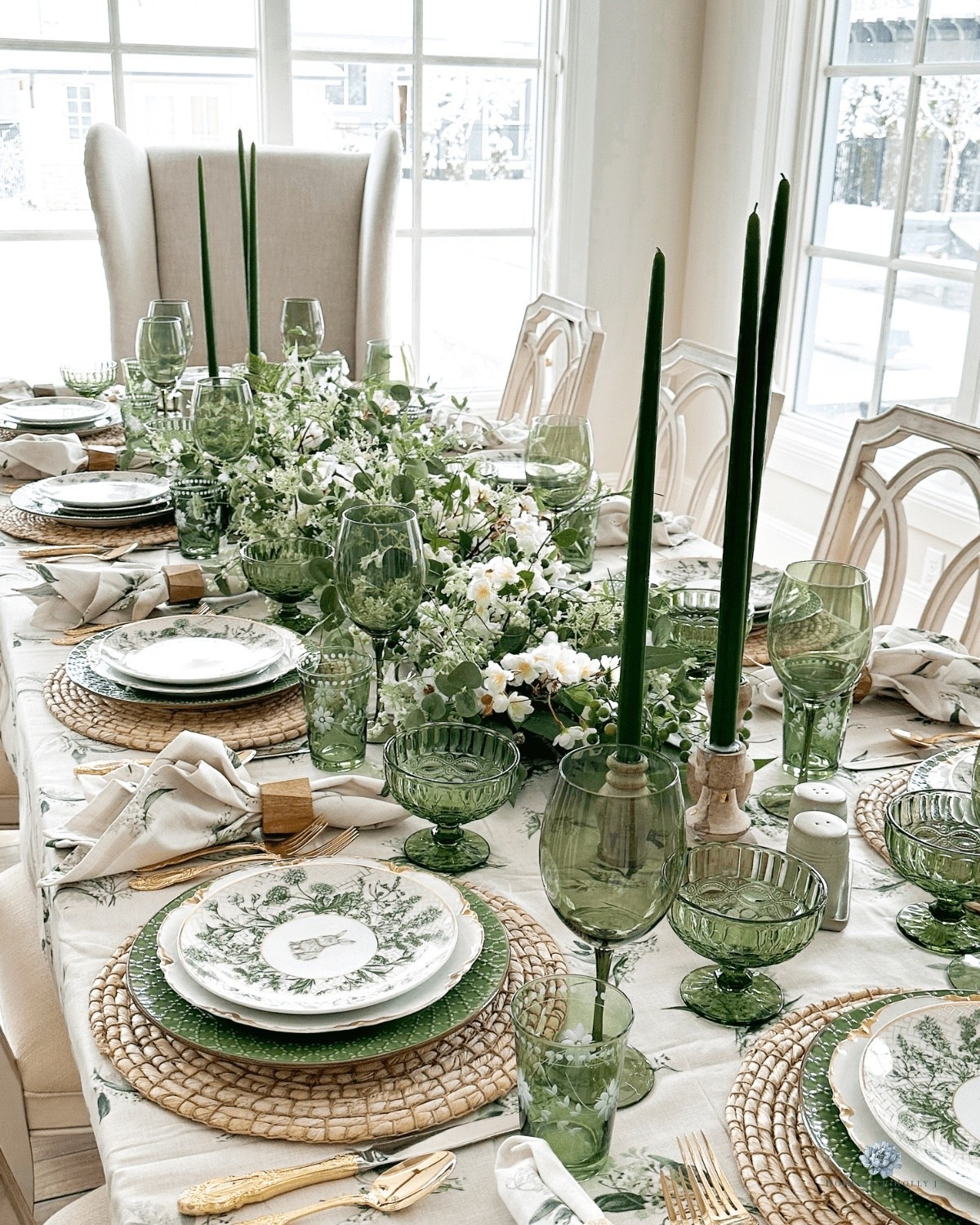 My most popular spring and Easter tablescape. 
#eastertable
#springTablescape
#tablesetrings
#springdecor
#greenandwhitetablescape


#LTKHome #LTKfoodie #LTKSeasonal