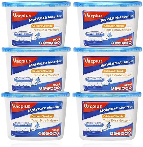 Vacplus Moisture Absorbers 6 Pack, 10.5 Oz Portable Humidity Absorber Boxes for Your Bathroom, Cl... | Amazon (US)