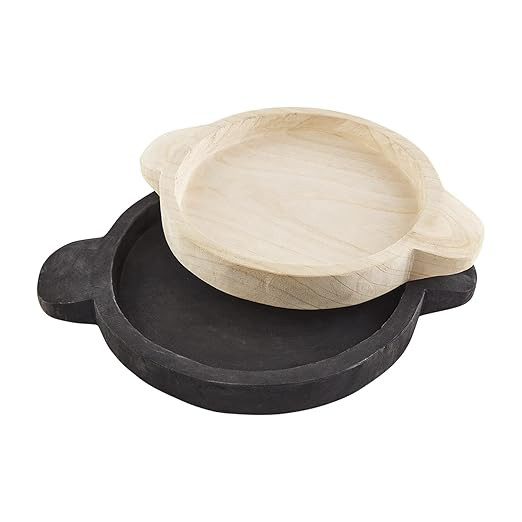 Mud Pie Paulownia Tray Set, Black, Small 2" x 17" | Large 2" x 19" | Amazon (US)