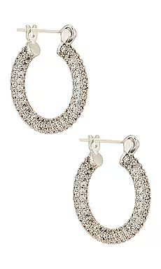 Luv AJ Pave Baby Skinny Amalfi Hoops in Silver from Revolve.com | Revolve Clothing (Global)