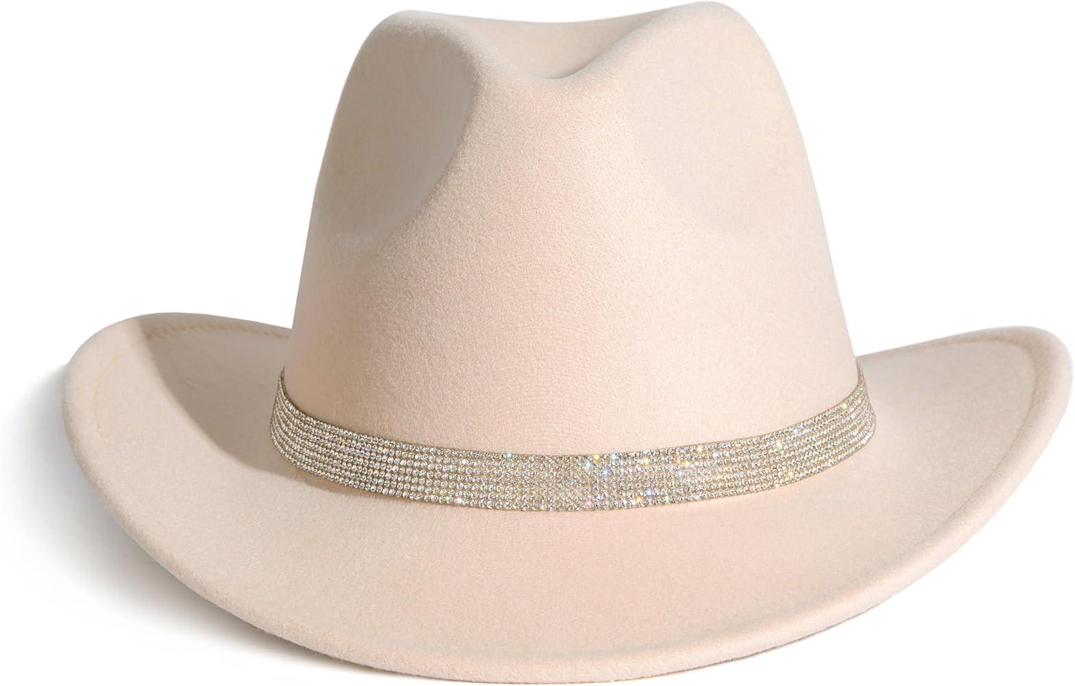 Gossifan Western Cowboy Hat for Men Women Fashion Fedora Hat with Bling Diamond Buckle Belt | Amazon (US)