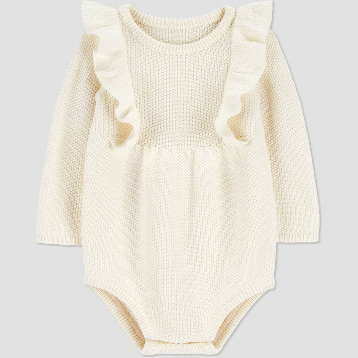 Carter's Just One You® Baby Girls' Ruffle Sweater Bubble Romper - Cream | Target