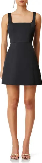 Amelie Square Neck Duchesse Satin Cocktail Minidress | Nordstrom