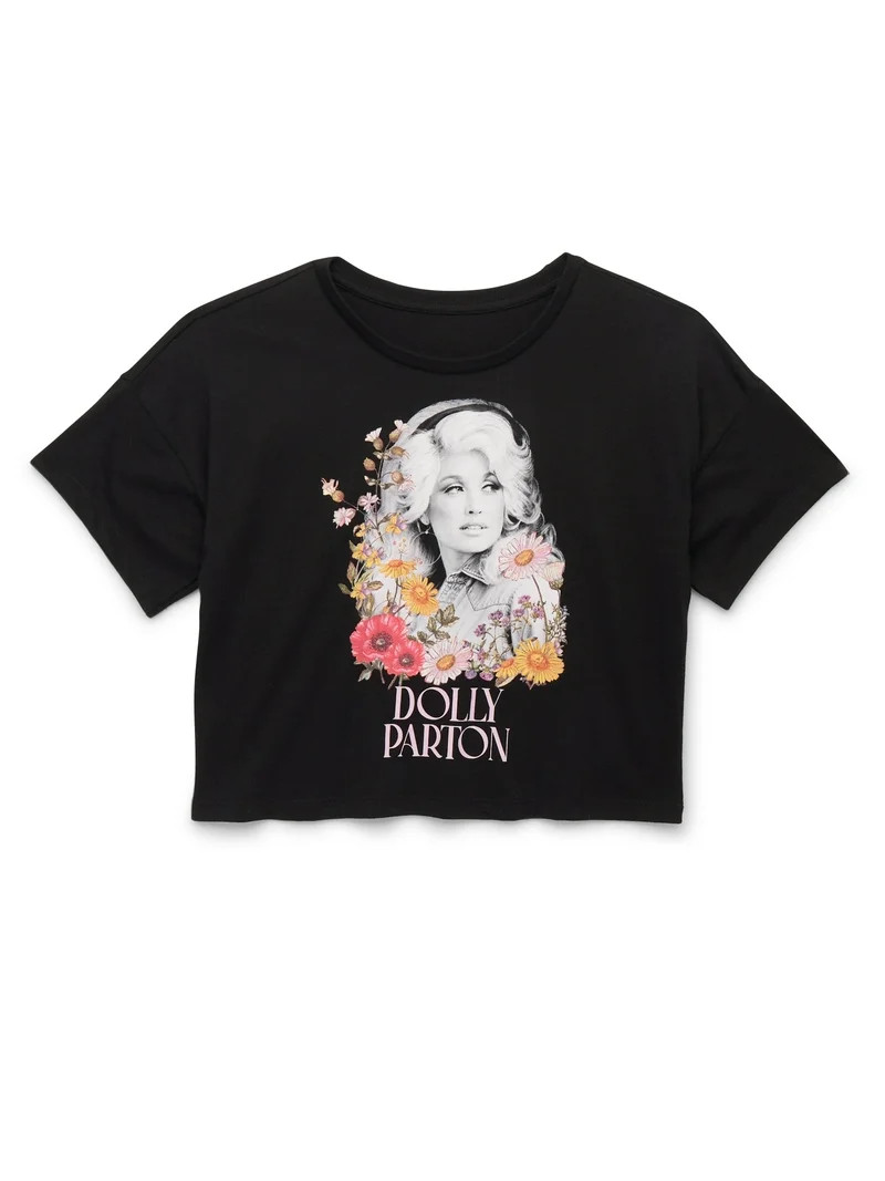 Wonder Nation Girls Dolly Parton Graphic Short Sleeve T-Shirt, Sizes 4-18 | Walmart (US)