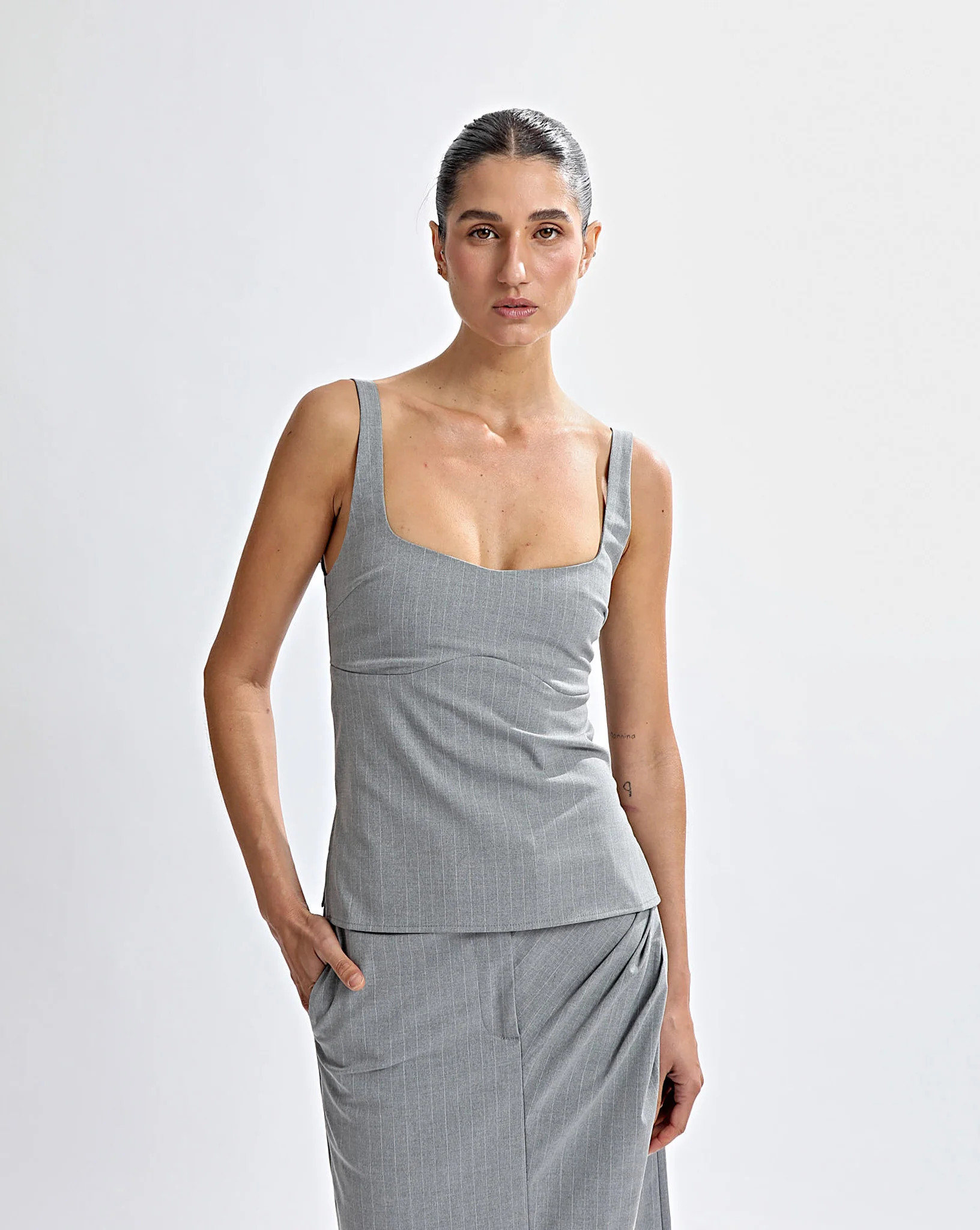 Luca Top Grey Stripe | One Mile