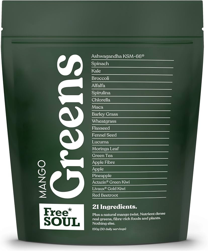 Free Soul Greens | 21 Advanced Greens, Superfoods, and Adaptogens Including KSM-66 Ashwagandha, V... | Amazon (UK)