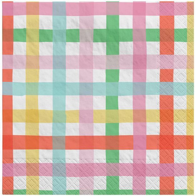 30ct Easter Lunch Napkins Rainbow Gingham - Spritz™ | Target